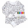 ColorIn Pajama Set w Fabric Markers Included